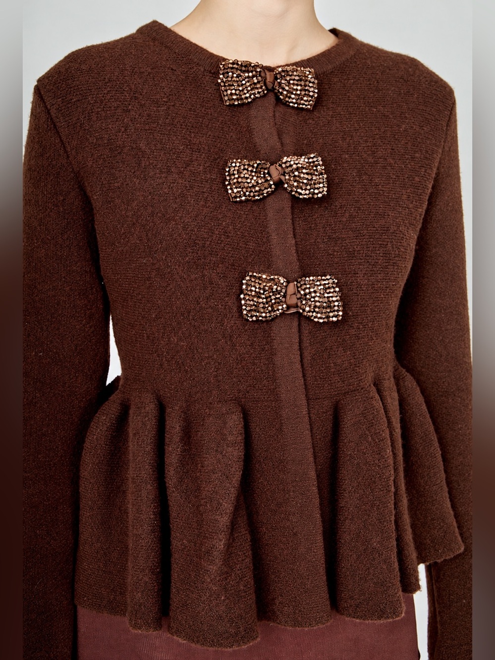NWT Endless Rose Modern  Femininity Bow Peplum Sweater